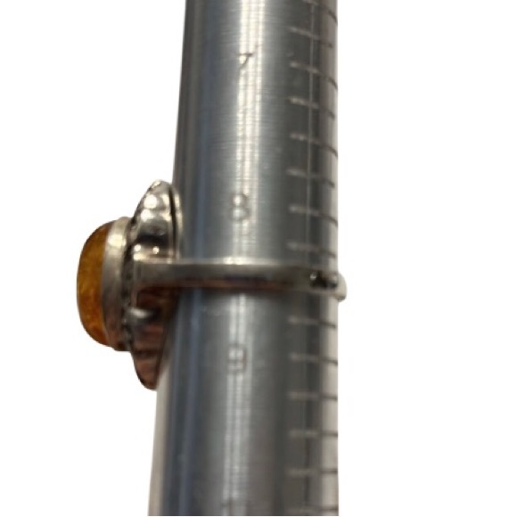 Amber and Marcasite Ring set in Sterling Silver. Size 8.5. Pre Owned - Picture 5 of 5